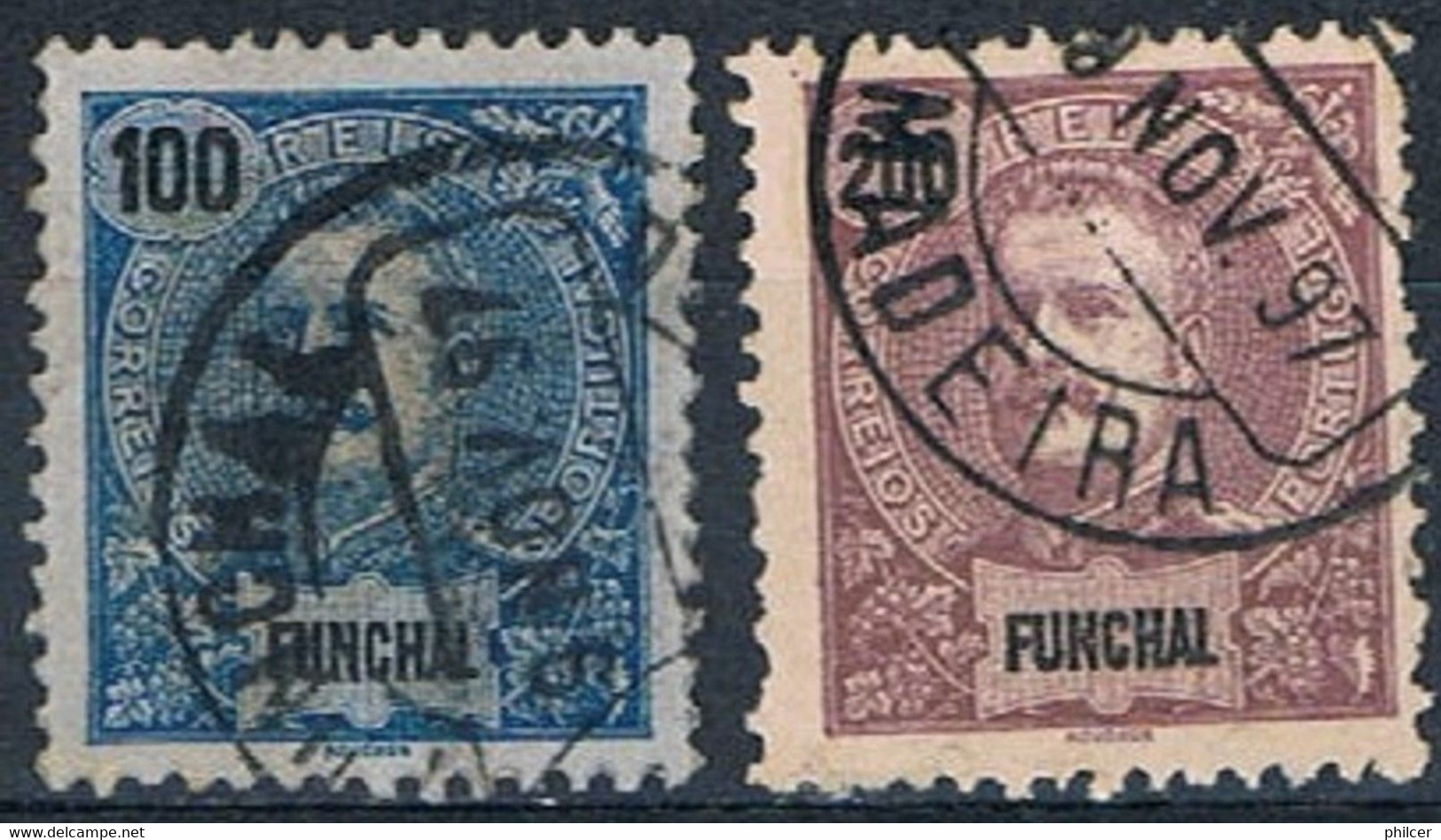 Funchal, 1897, # 22, 24, Used - Funchal