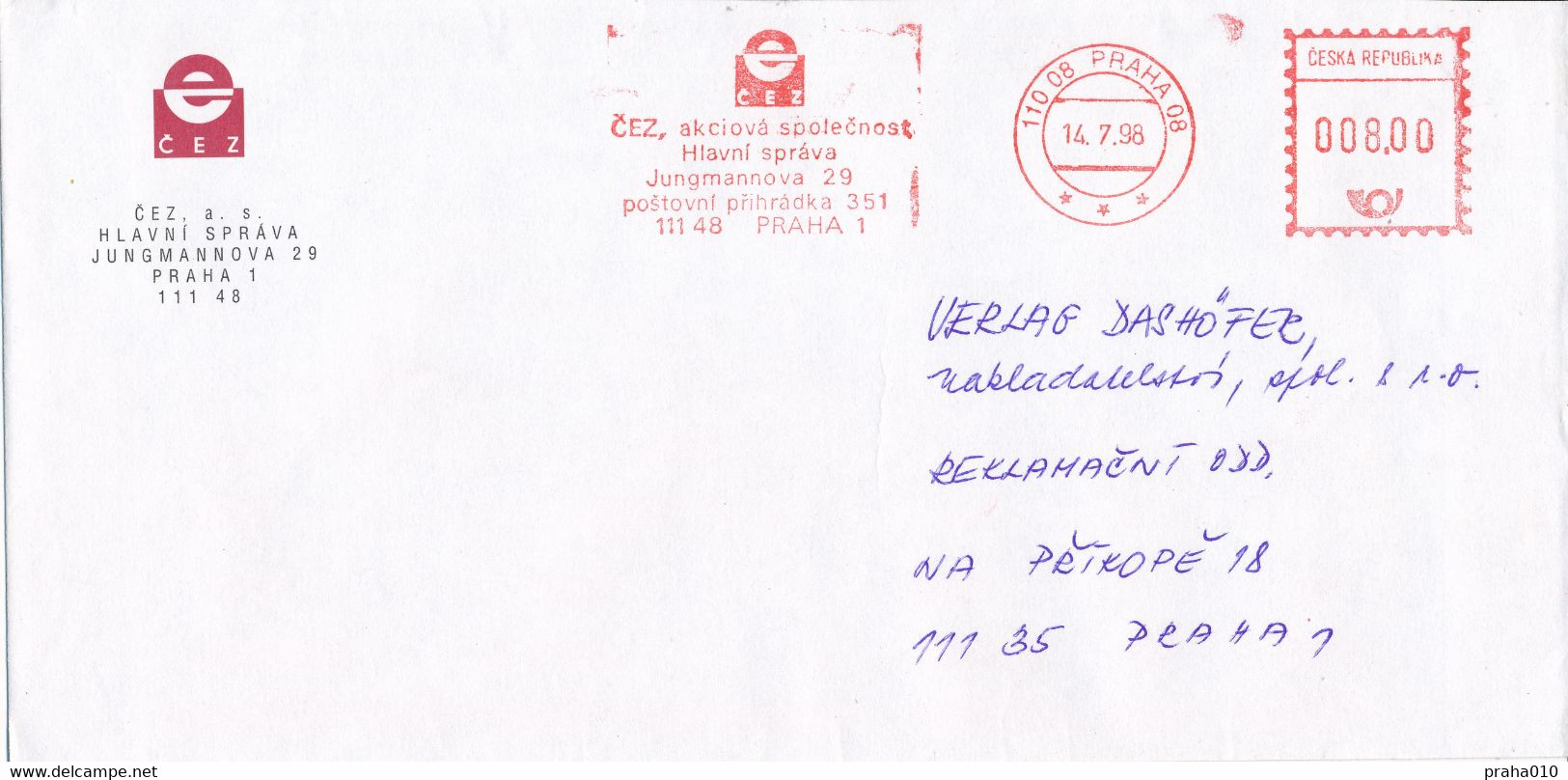 F0524 - Czech Rep. (1998) 110 08 Praha 08: CEZ, Ltd. Prague (electricity Distribution). - Sonstige & Ohne Zuordnung