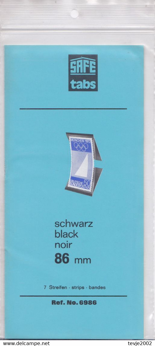 SAFE Tabs 6986 - 7 Streifen Schwarz  86 Mm - Original Verpackt - Sobres Transparentes