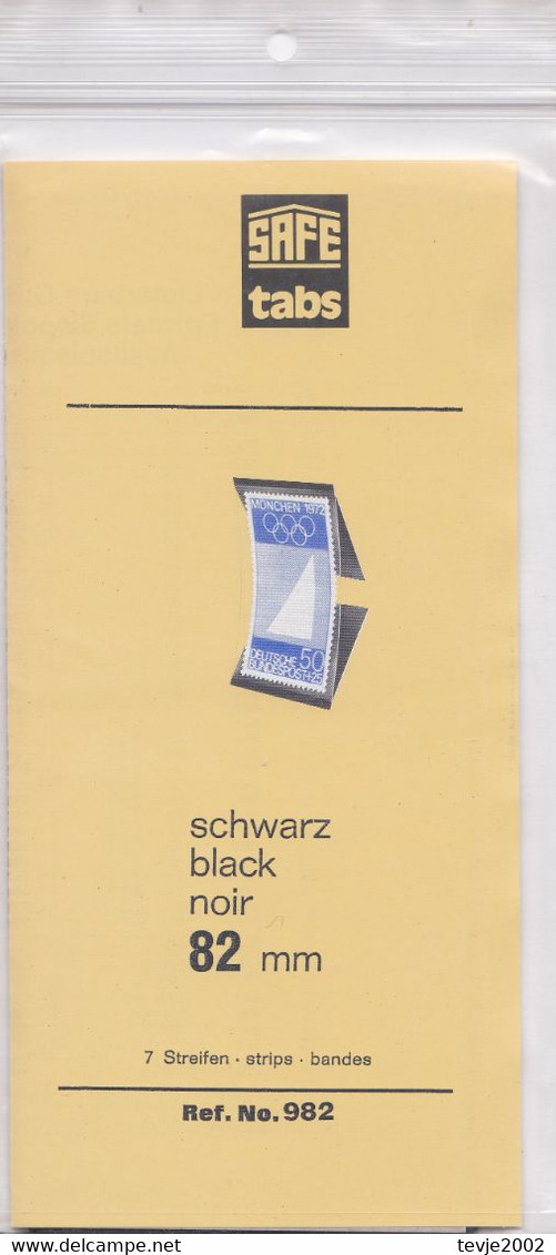 SAFE Tabs 982 - 7 Streifen Schwarz  82 Mm - Original Verpackt - Buste Trasparenti