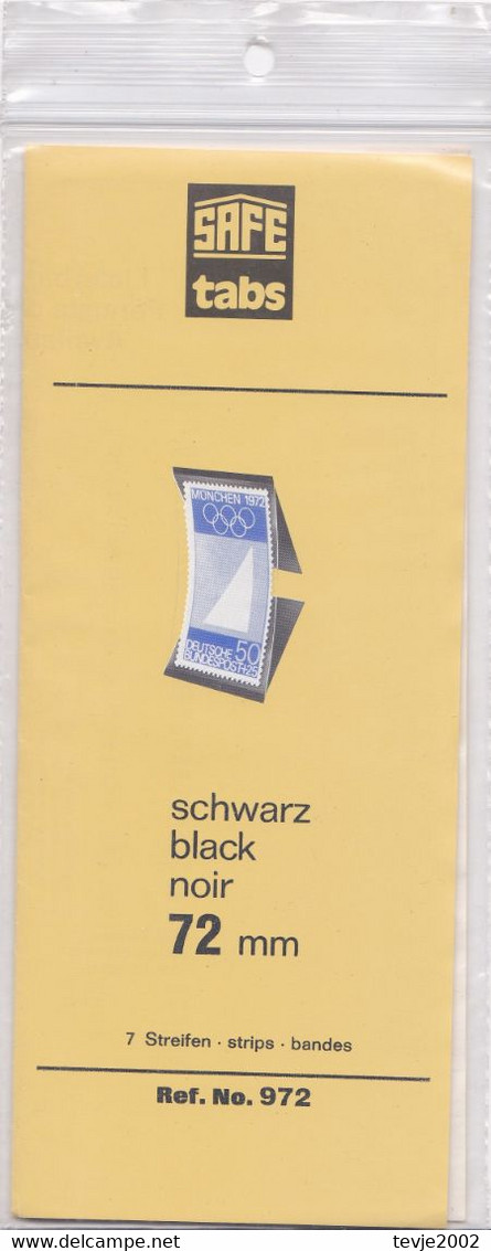 SAFE Tabs 972 - 7 Streifen Schwarz  72 Mm - Original Verpackt - Buste Trasparenti