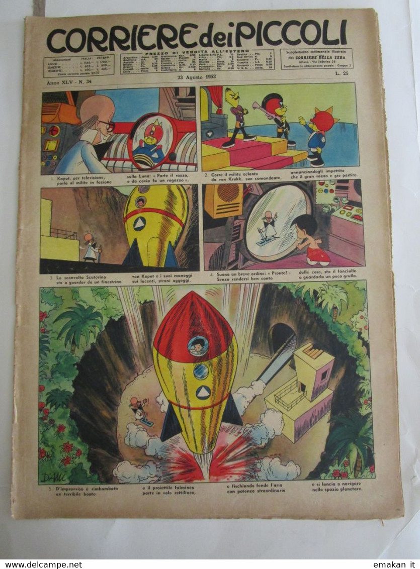 # CORRIERE DEI PICCOLI N 34 - 1953 - BUONO - Corriere Dei Piccoli