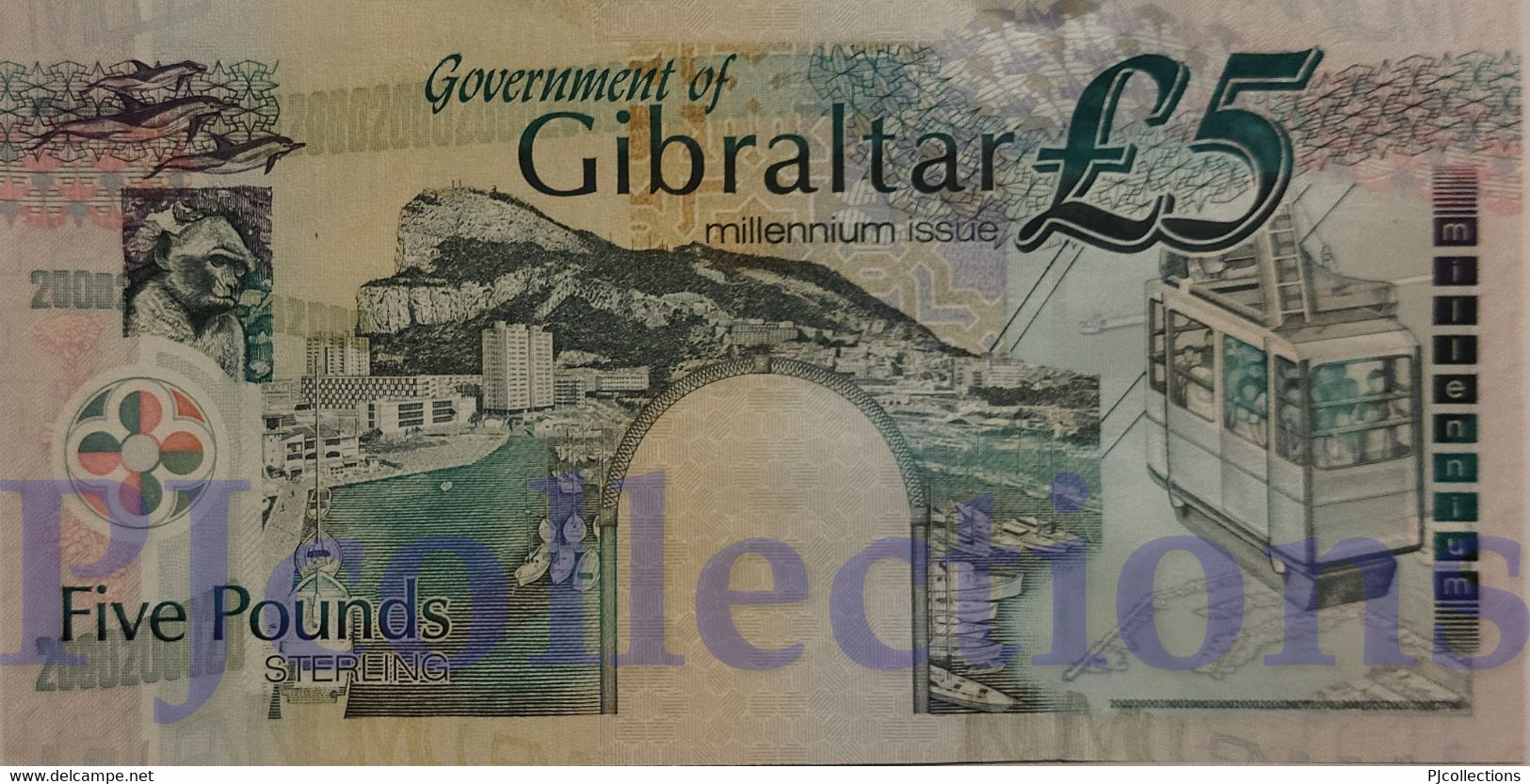 GIBRALTAR 5 POUNDS 2000 PICK 29 UNC - Gibraltar