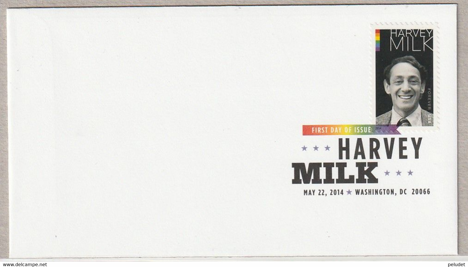 USA, 2014, Harvey Milk, FDC, Mi 5092BA, Sn 4906, Yt 4719, Sg 5521 - 2001-2010