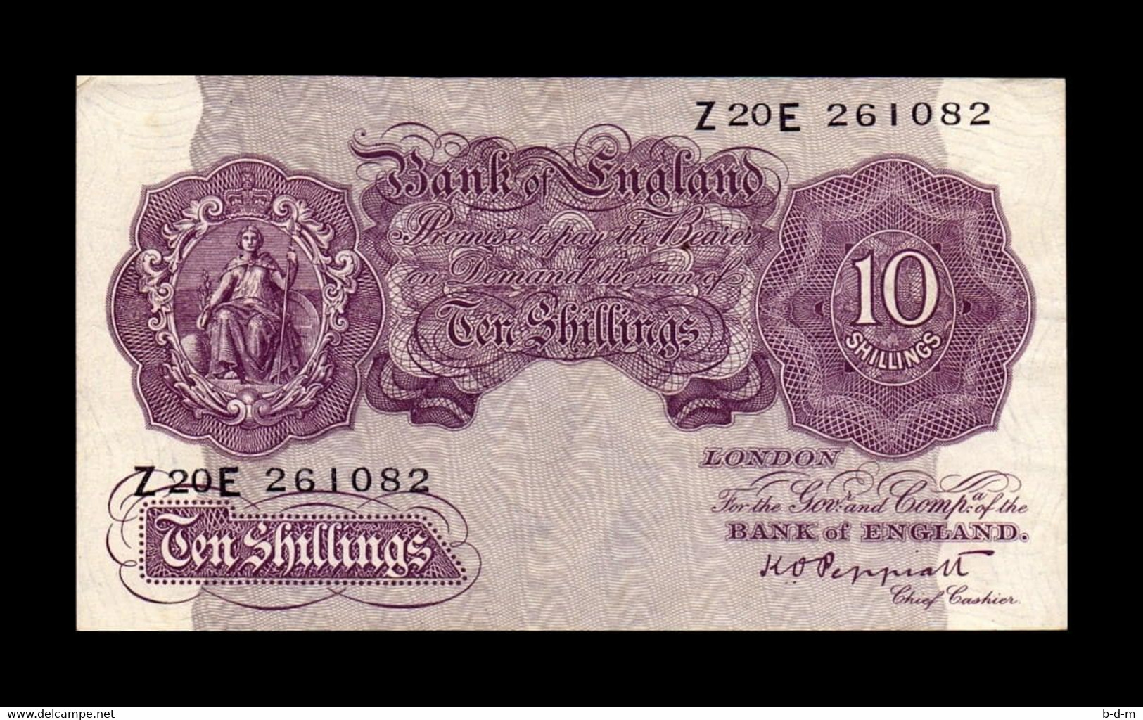 Gran Bretaña Great Britain 10 Schillings 1940-1948 Pick 366 MBC+ VF+ - 10 Shillings