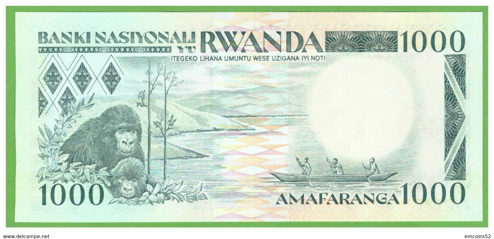 RWANDA 1000 FRANCS 1988  P-21 UNC - Ruanda