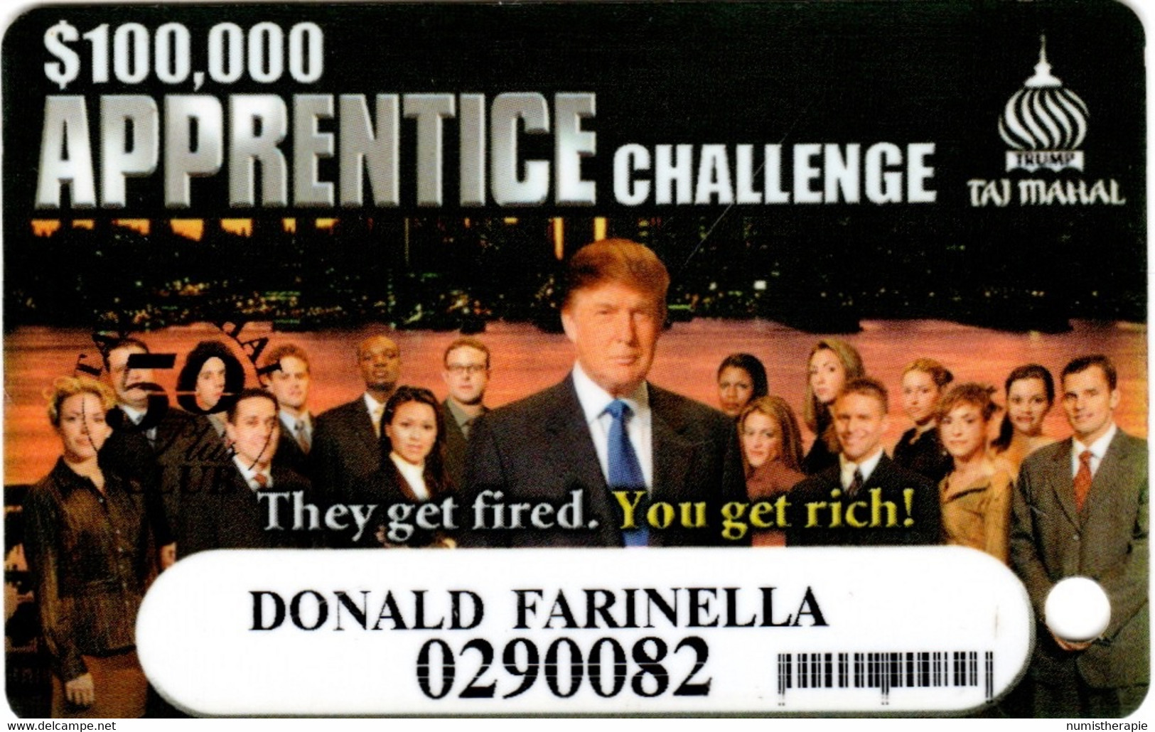 Casino Trump Taj Mahal Atlantic City NJ : $100,000 Apprentice Challenge - Tarjetas De Casino