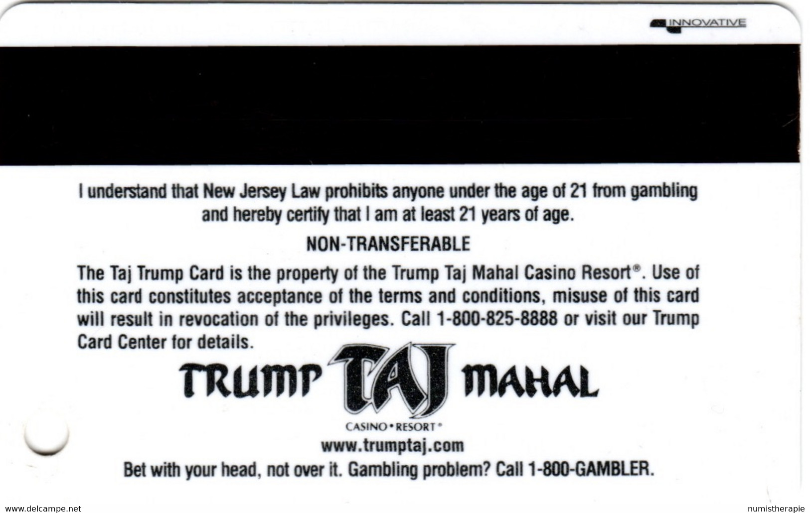 Casino Trump Taj Mahal Atlantic City NJ : $100,000 Apprentice Challenge - Tarjetas De Casino