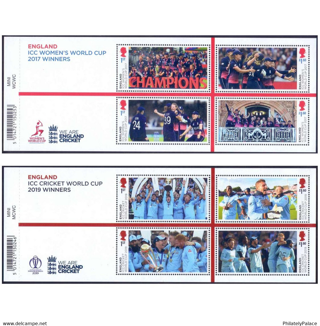 GB 2019 – Great Britain Cricket World Cup Wins By England Men’s And Women’s Team Set Of 2 MNH (**) - Non Classés