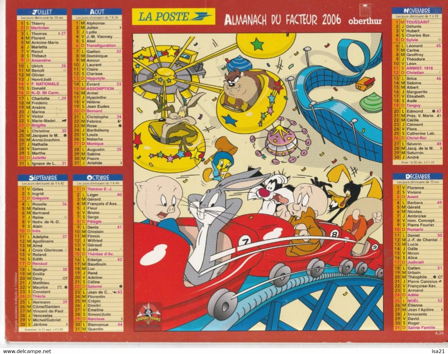 Almanach Du Facteur, Calendrier De La Poste, 2006 : JURA: Looney Tunes - Grand Format : 2001-...