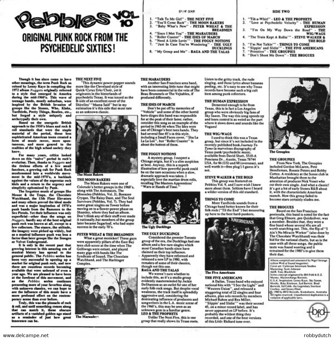 * LP *  PEBBLES Vol. 10 (Original Punk Rock From The Psychadelic Sixties! - Various Artists - Punk