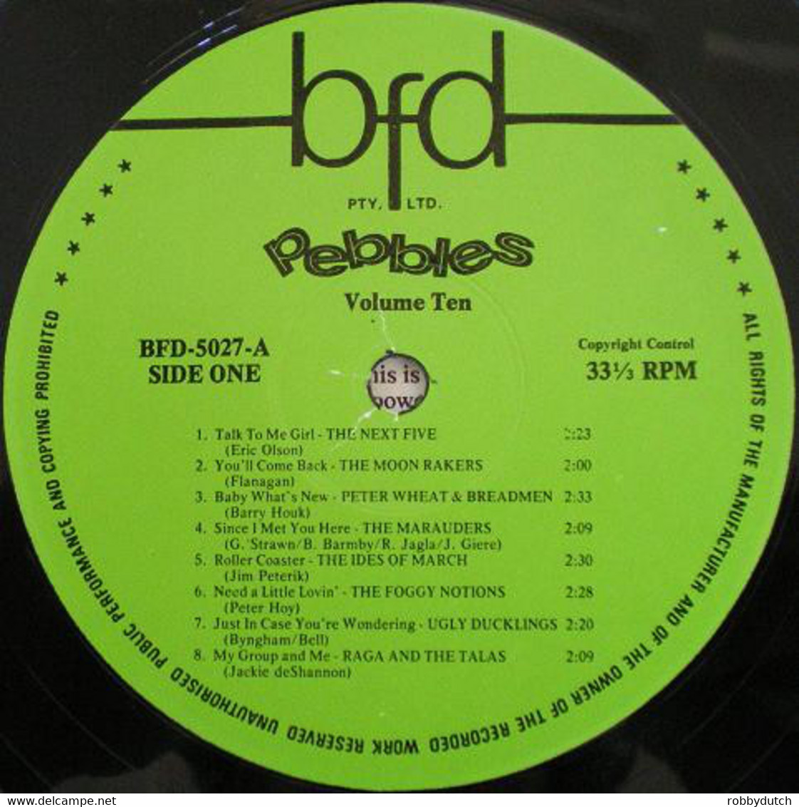 * LP *  PEBBLES Vol. 10 (Original Punk Rock From The Psychadelic Sixties! - Various Artists - Punk