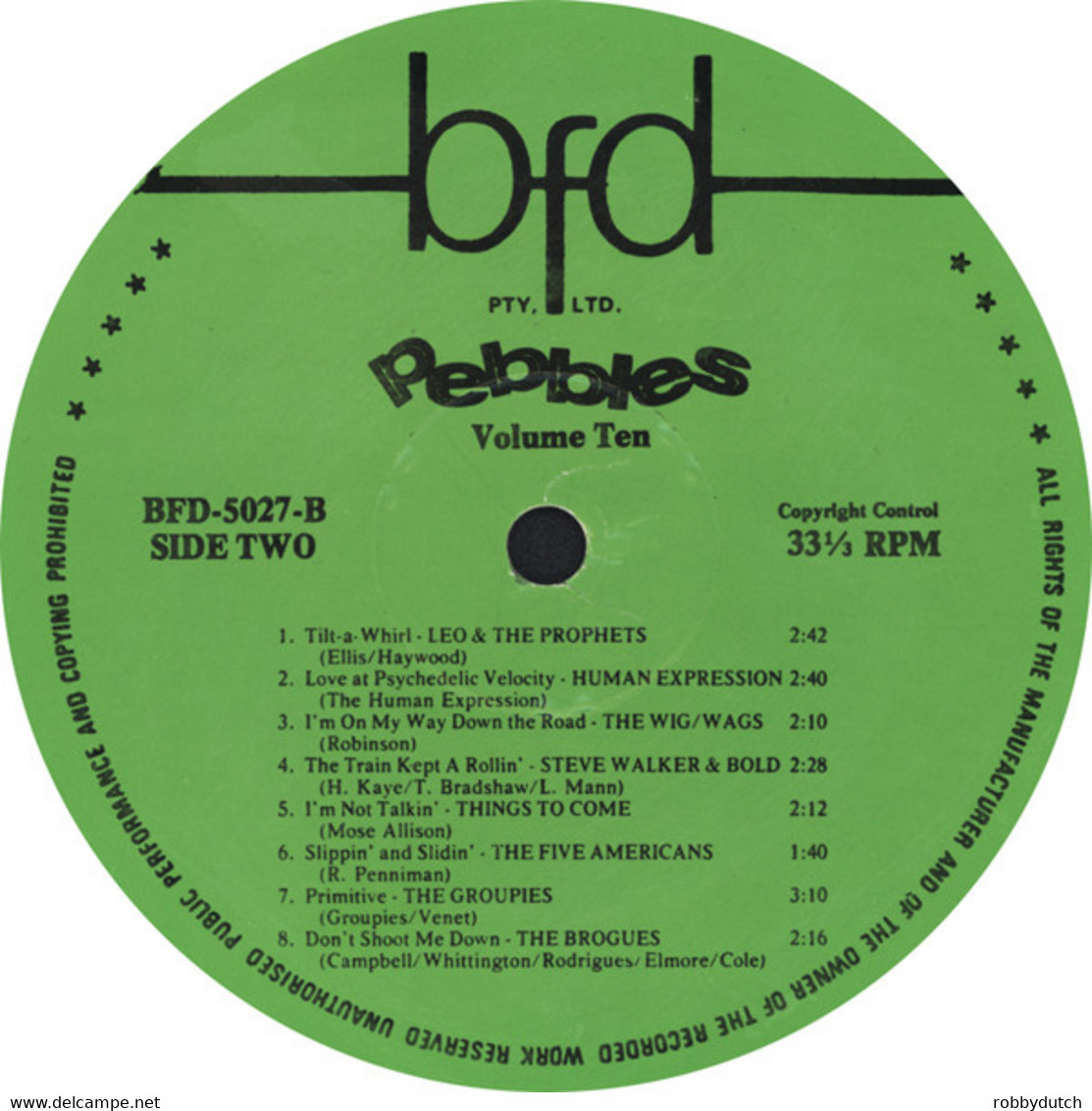 * LP *  PEBBLES Vol. 10 (Original Punk Rock From The Psychadelic Sixties! - Various Artists - Punk