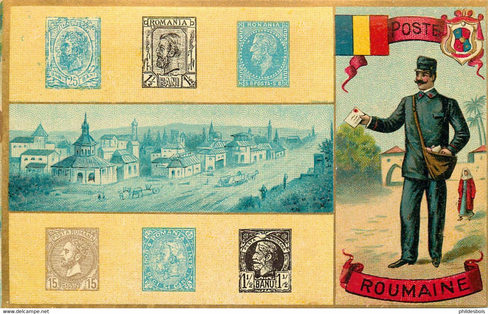 CARTE POSTALE  POSTE ROUMAINE (représentation De Timbres ) - Poste & Facteurs