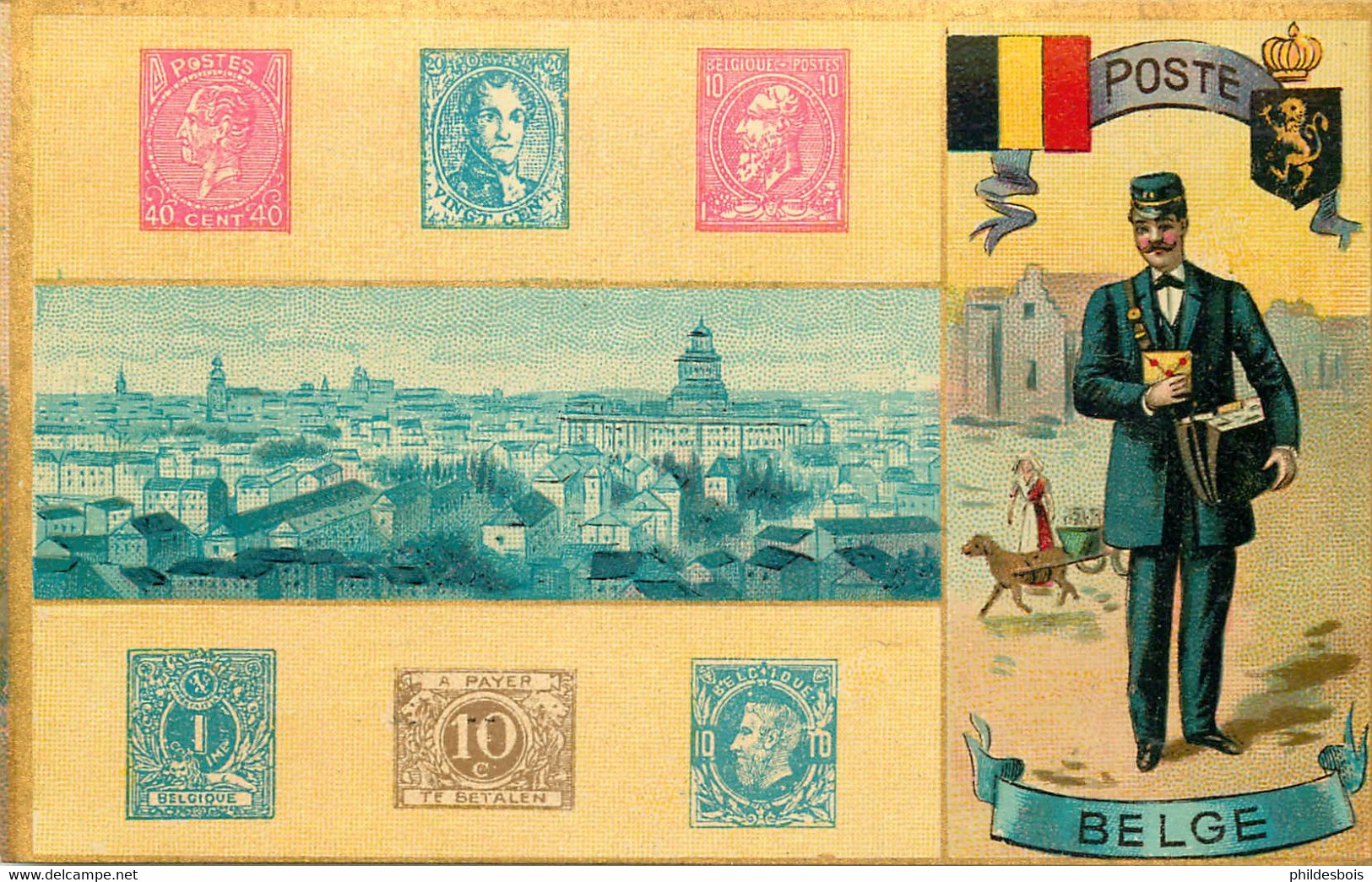 CARTE POSTALE  POSTE BELGE (représentation De Timbres ) - Post