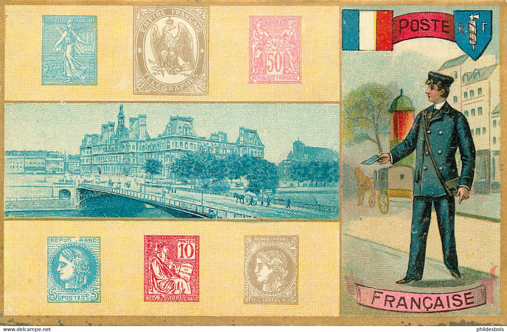 CARTE POSTALE  POSTE FRANCAISE (représentation De Timbres ) - Post