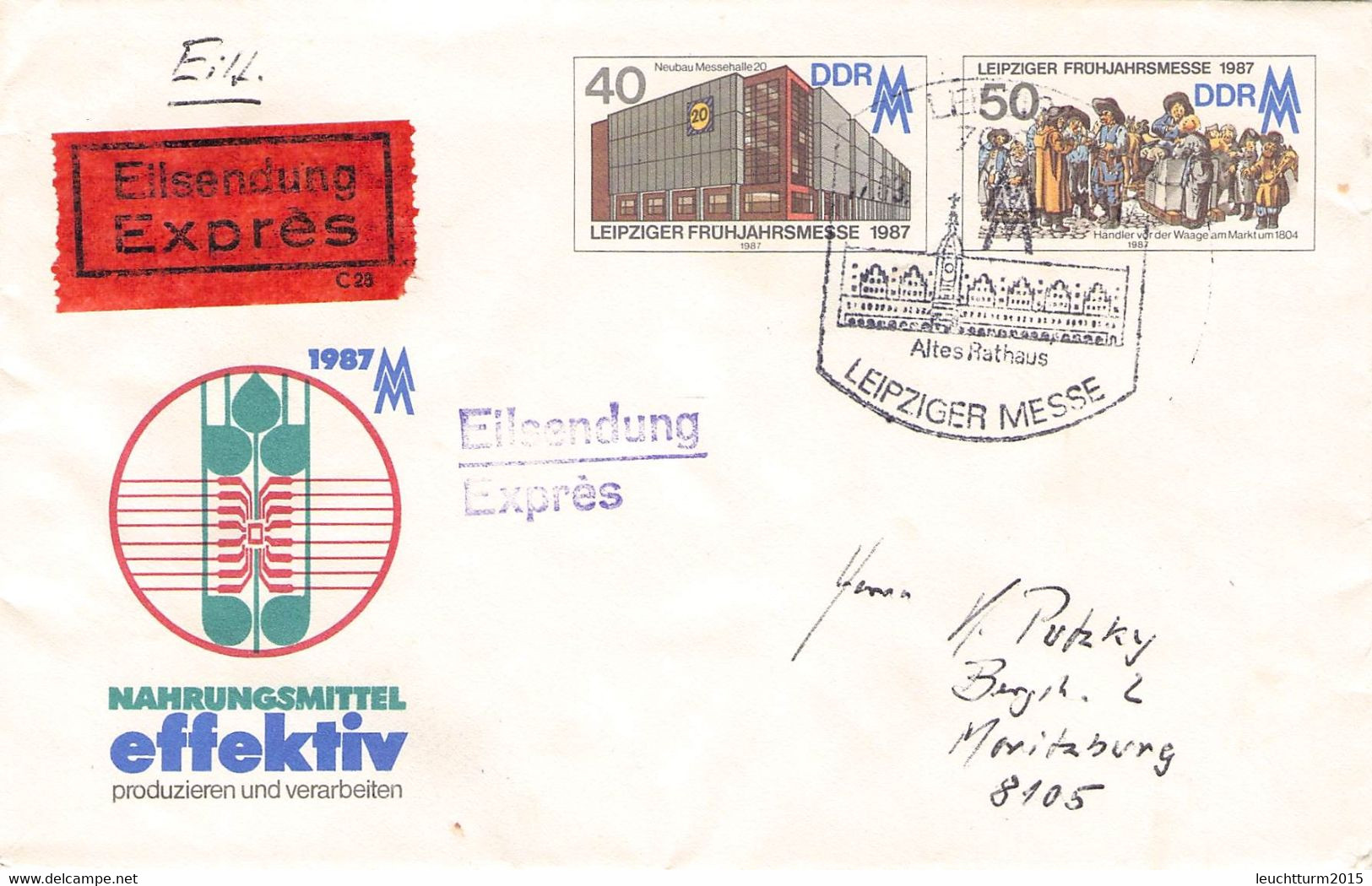 DDR -  GANZSACHE FRÜHJAHRSMESSE LEIPZIG 1987 / ZO26 - Briefomslagen - Gebruikt