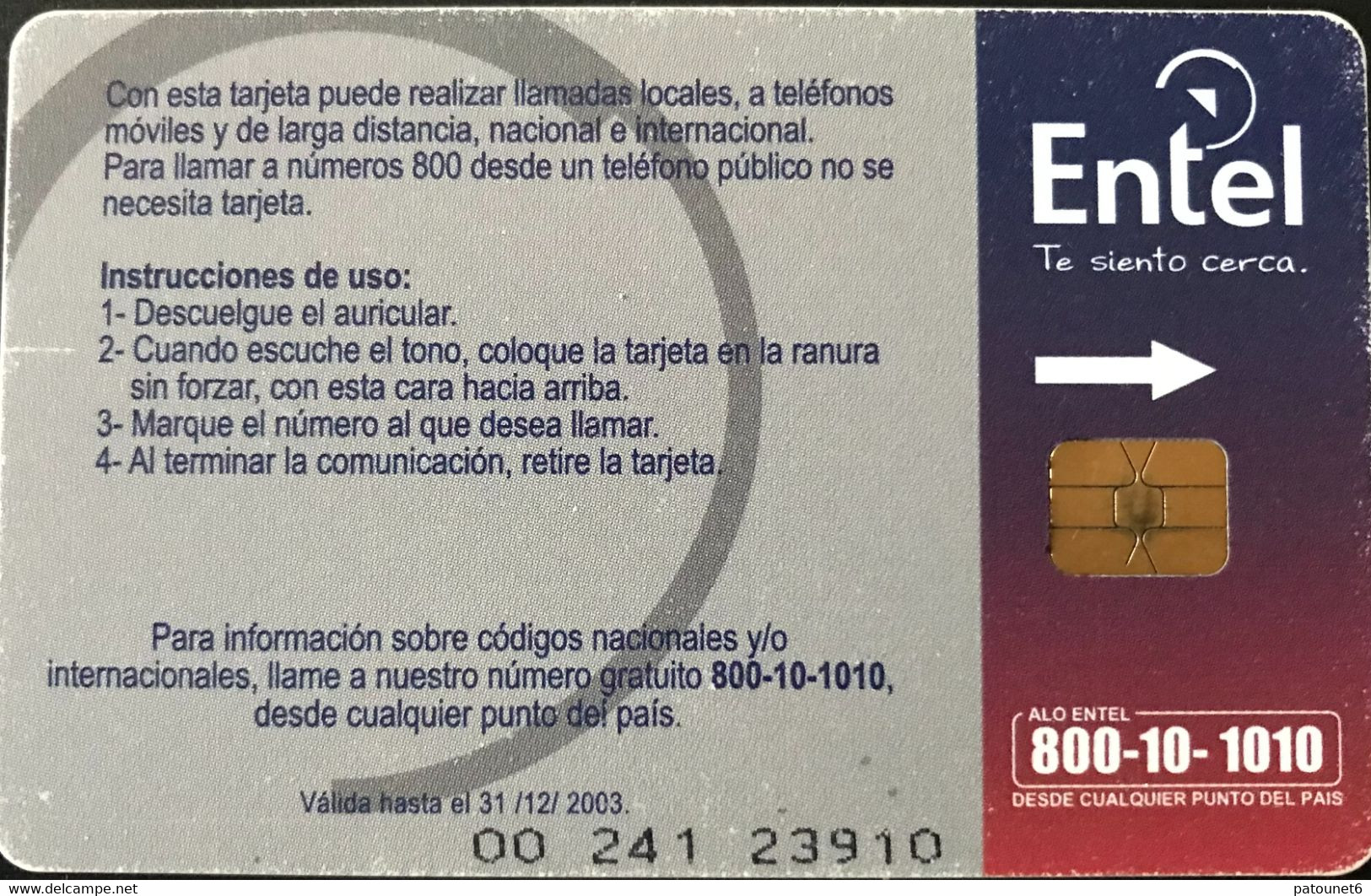 BOLIVIE  -  Phonecard  -  Entel - Comunicacion Veloz  - Bs. 10 - Bolivia