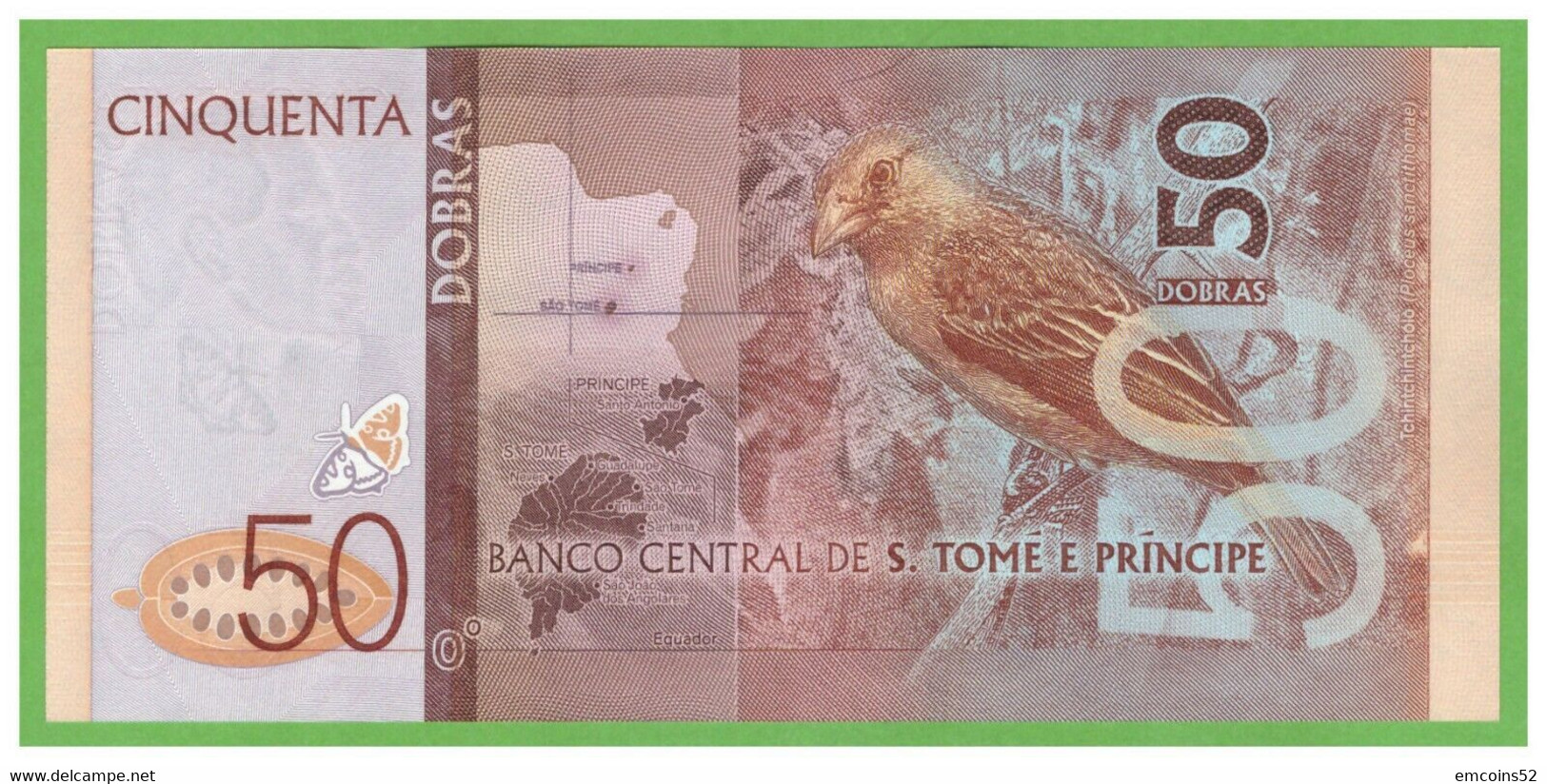 SAO TOME & PRINCIPE 50 DOBRAS 2016  P-73 UNC - Sao Tomé Et Principe