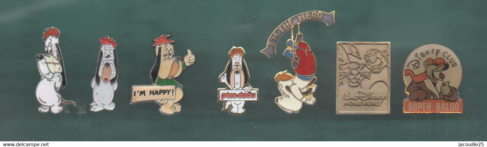 PINS PIN'S DISNEY 1138 DROOPY I'M HAPPY MOWGLI SUPER BALOO   LOT 7 PINS - Disney