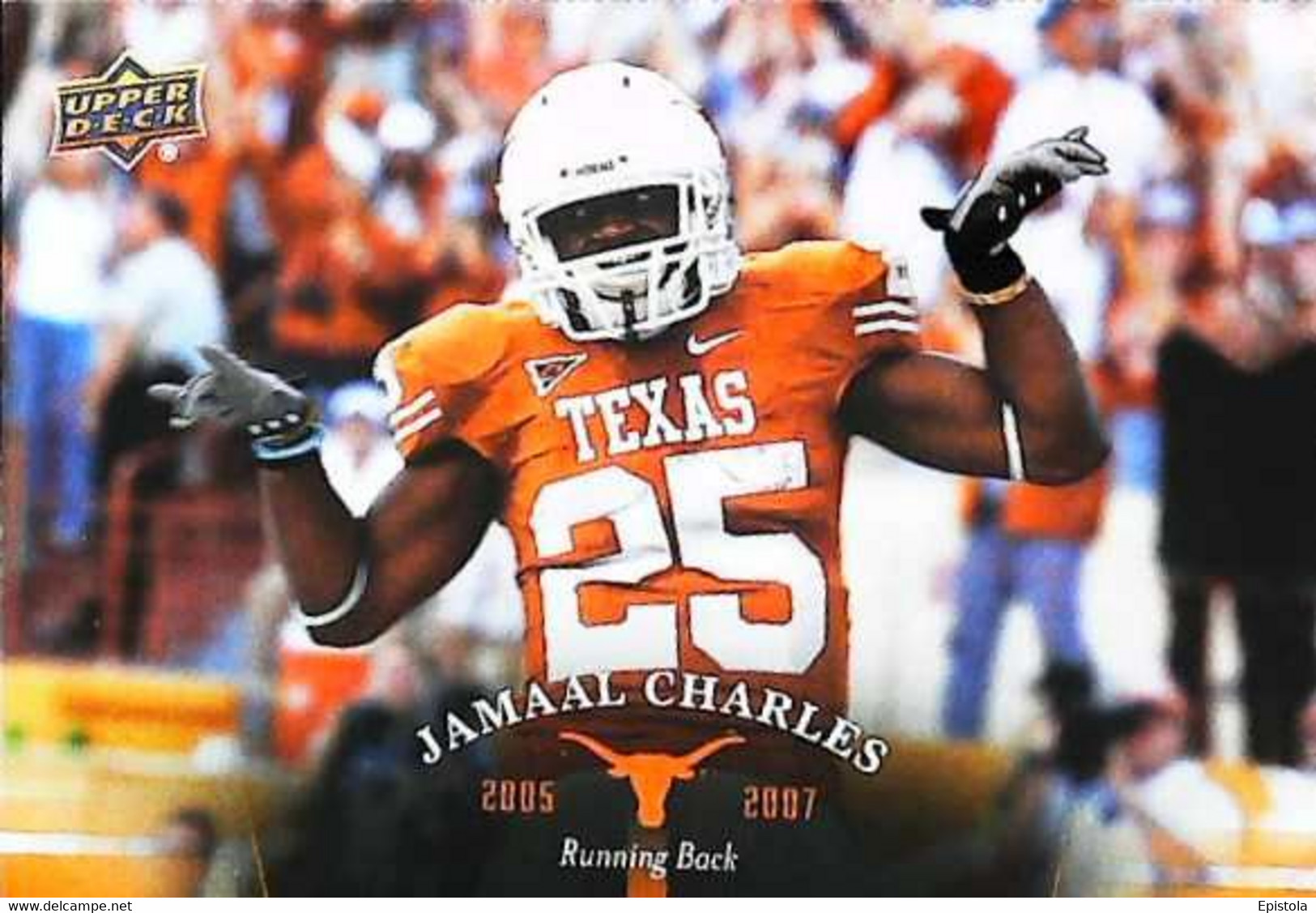 ► JAMAAL CHARLES (Running Back) University Of Texas Football - 2011 Upper Deck - 2000-Aujourd'hui