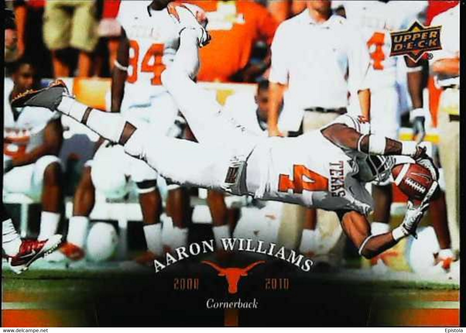 ► AARON WILLIAMS (Cornerback) University Of Texas Football - 2011 Upper Deck - 2000-Aujourd'hui