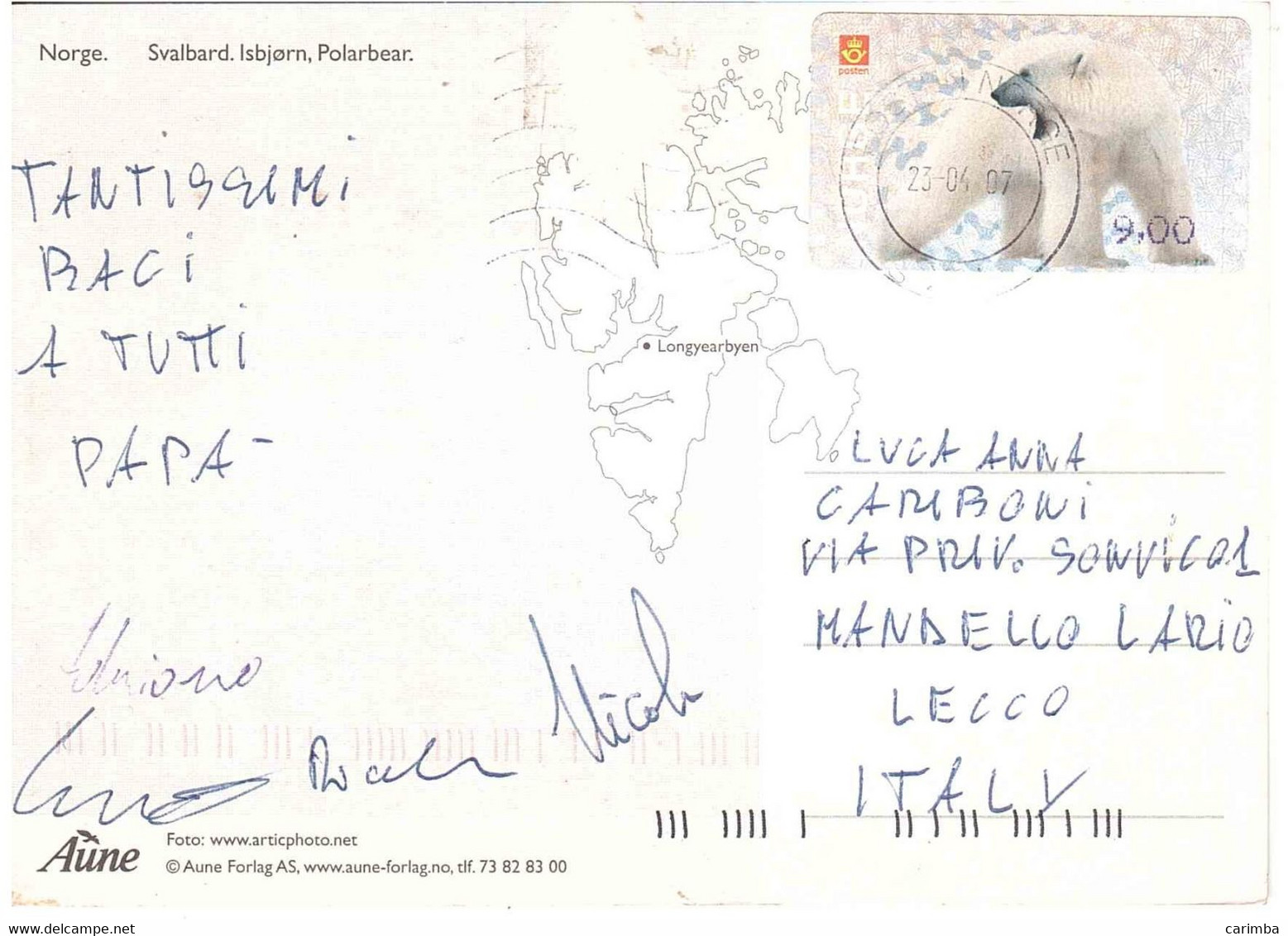 2004 ORSO SU CARTOLINA PER ITALIA ORSO - Storia Postale