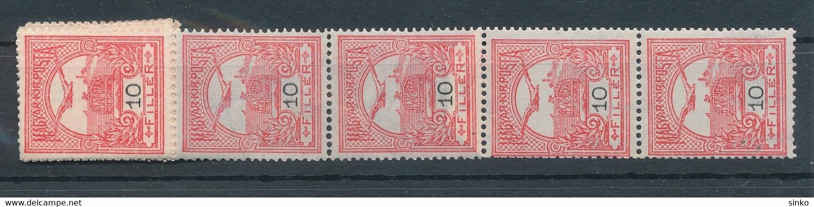 1909. Turul 10f Stamps From A Roll - Neufs