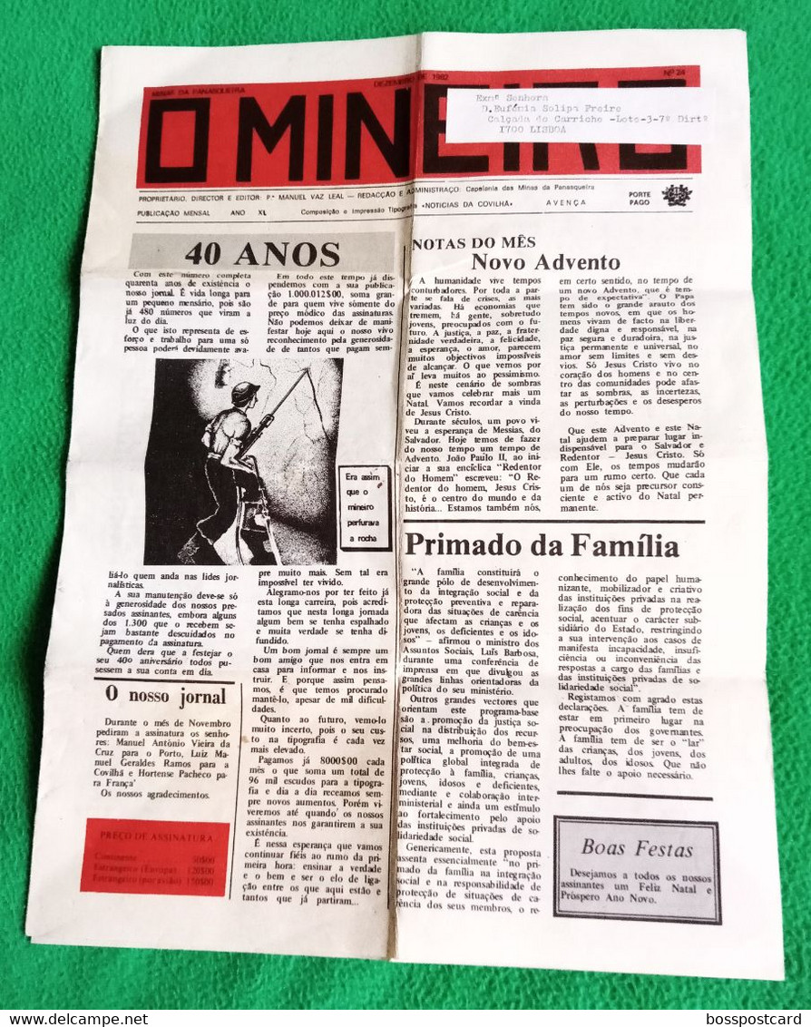 Panasqueira - Jornal O Mineiro Nº 24, Dezembro De 1982 - Minas. Castelo Branco. Portugal.. - Algemene Informatie