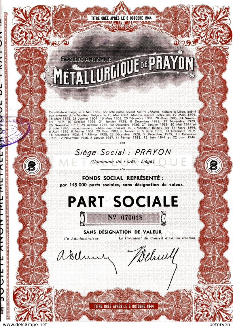 MÉTALLURGIQUE De PRAYON - Industry