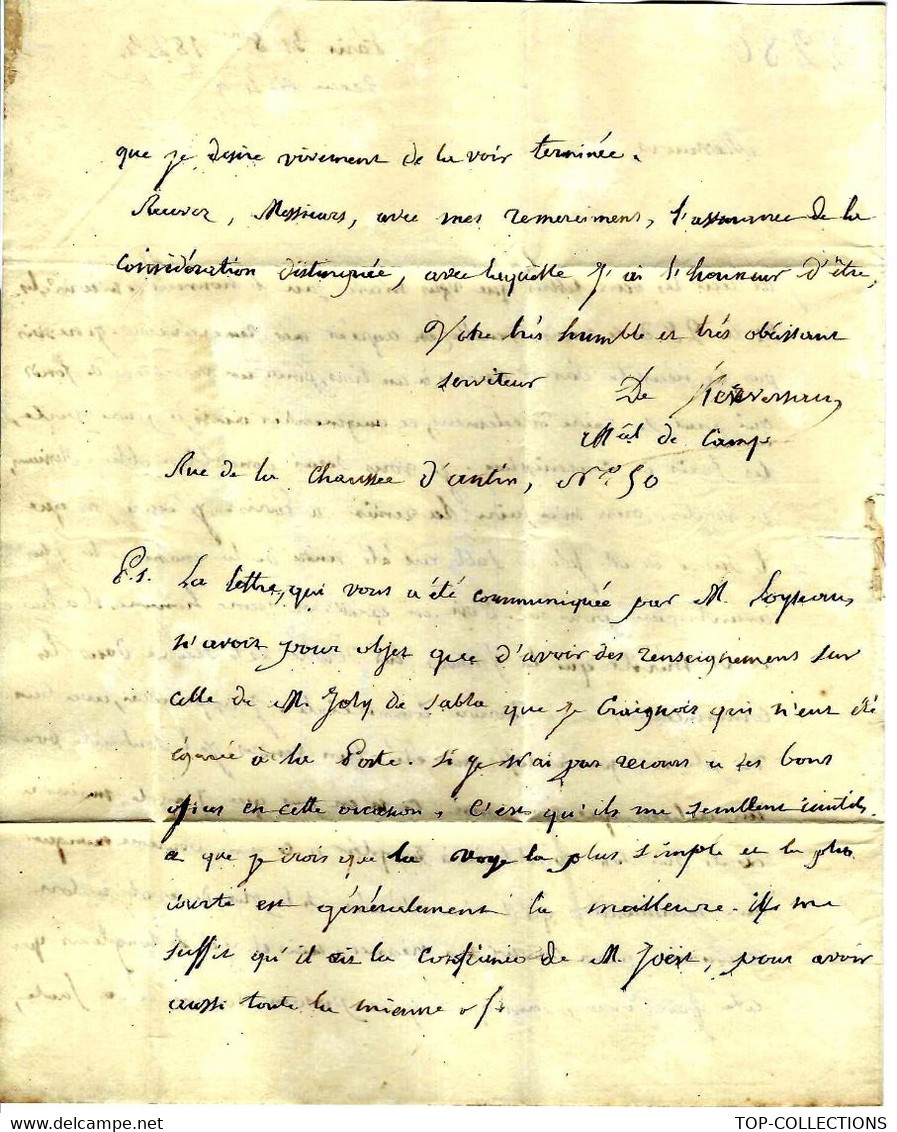 1823 Paris De Kerversau  + Joly Du Sabla Nérac => Foache Le Havre COLONIES NEGOCE ST DOMINGUE ESCLAVAGE TRAITE NEGRIERE - Historical Documents