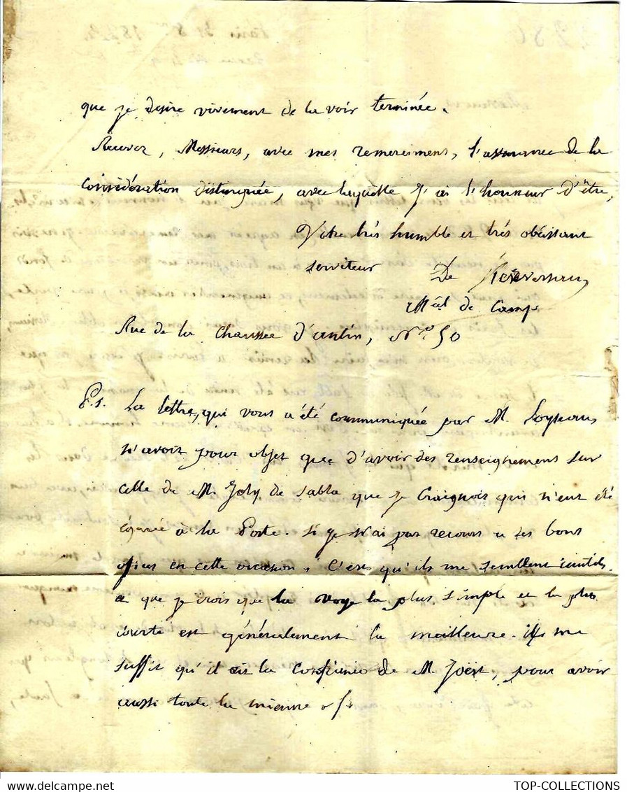 1823 Paris De Kerversau  + Joly Du Sabla Nérac => Foache Le Havre COLONIES NEGOCE ST DOMINGUE ESCLAVAGE TRAITE NEGRIERE - Historische Dokumente