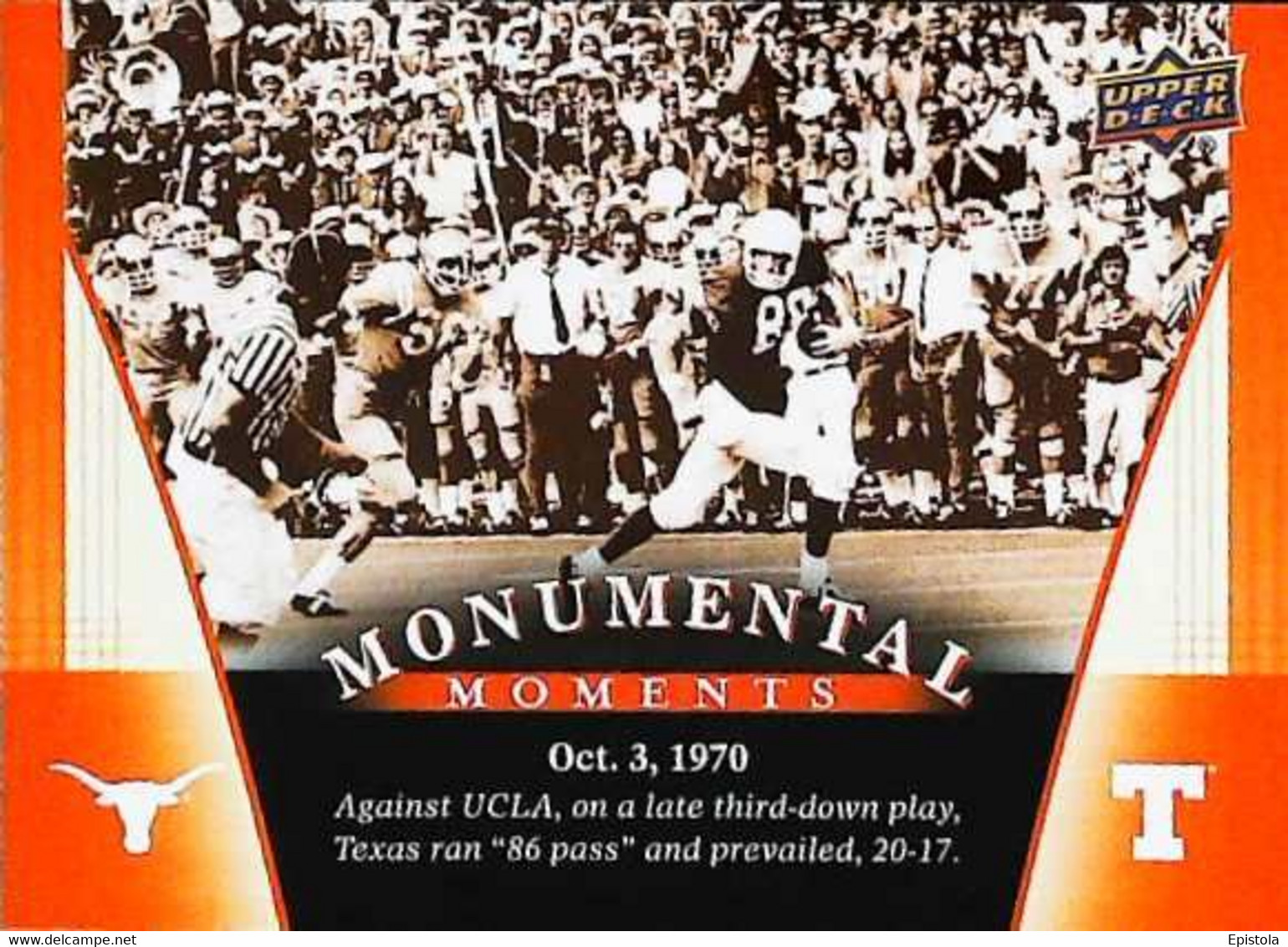 ► Monumental Momemts (1970)  University Of Texas Football - 2011 Upper Deck - 2000-Aujourd'hui