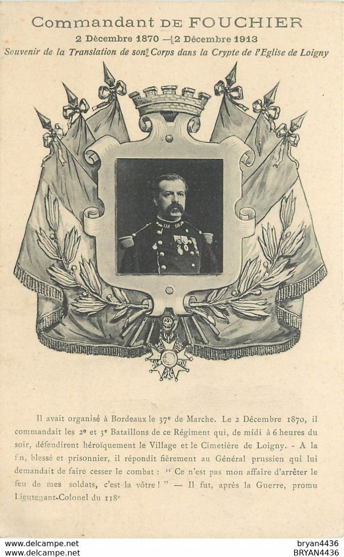 28 - LOIGNY - COMMANDANT De FOUCHER - HEROS De La GUERRE 1870 - INHUME CRYPTE De L'EGLISE De LOIGNY - CPA TRES BON ETAT - Loigny