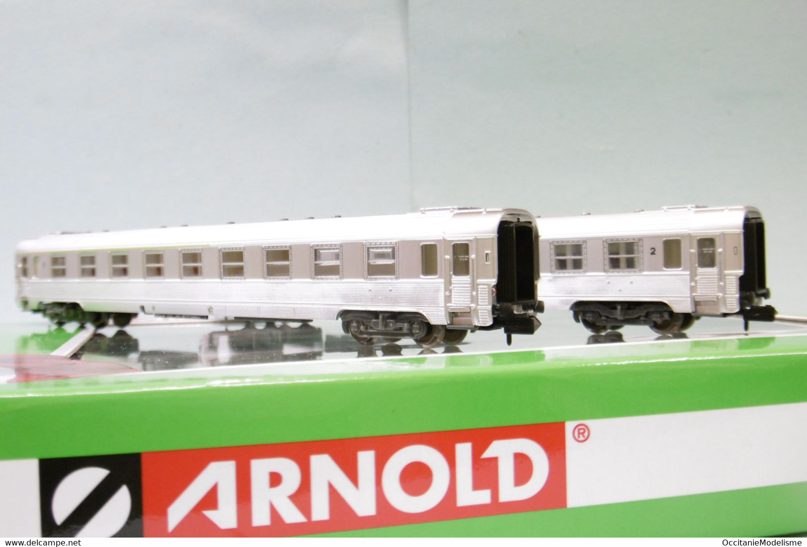 Arnold - Coffret 3 Voitures DEV INOX A9 + A5 Bar + B10 SNCF ép. III Réf. HN4336 Neuf N 1/160 - Scompartimento Viaggiatori