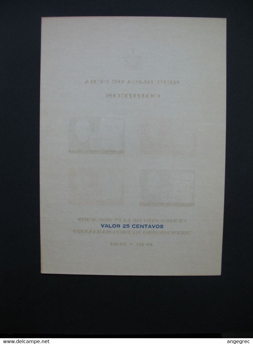 Bloc   N° 1   Republica De Cuba Correos  Centenario De La Publicacion Repertorio Medico-Habanero 1840- 1940  Neuf ** - Blocks & Sheetlets