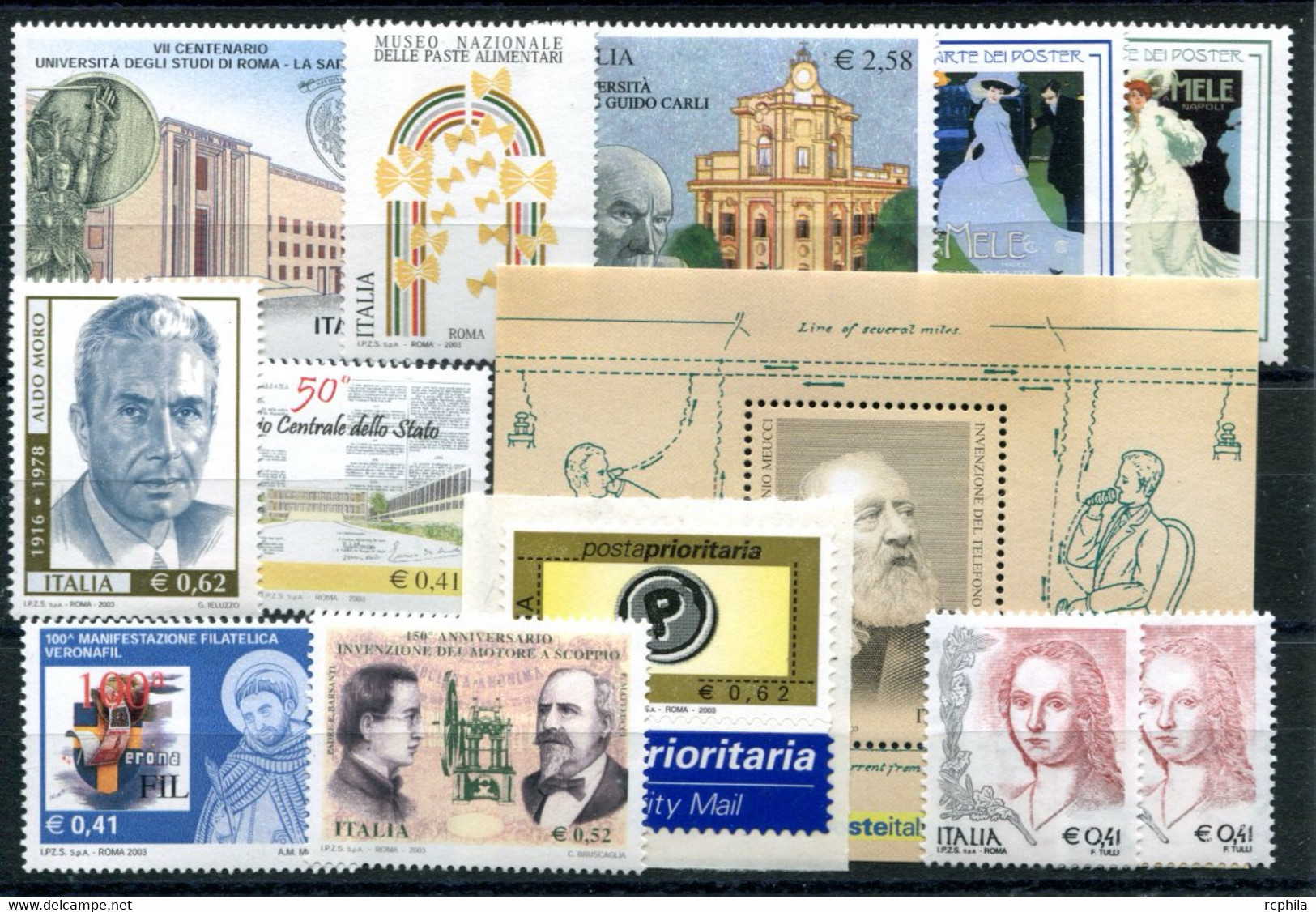 RC 22052 ITALIE LOT DE TIMBRES A LA FACIALE NEUFS ** SANS CHARNIERES - 2001-10:  Nuevos