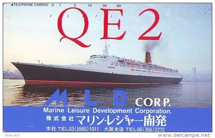 Télécarte JAPON * BATEAU * PHONECARD JAPAN * SHIP  (1105) QUEEN ELISABETH  TELEFONKARTE SCHIFF * Schip - Boot - Barco - - Schiffe