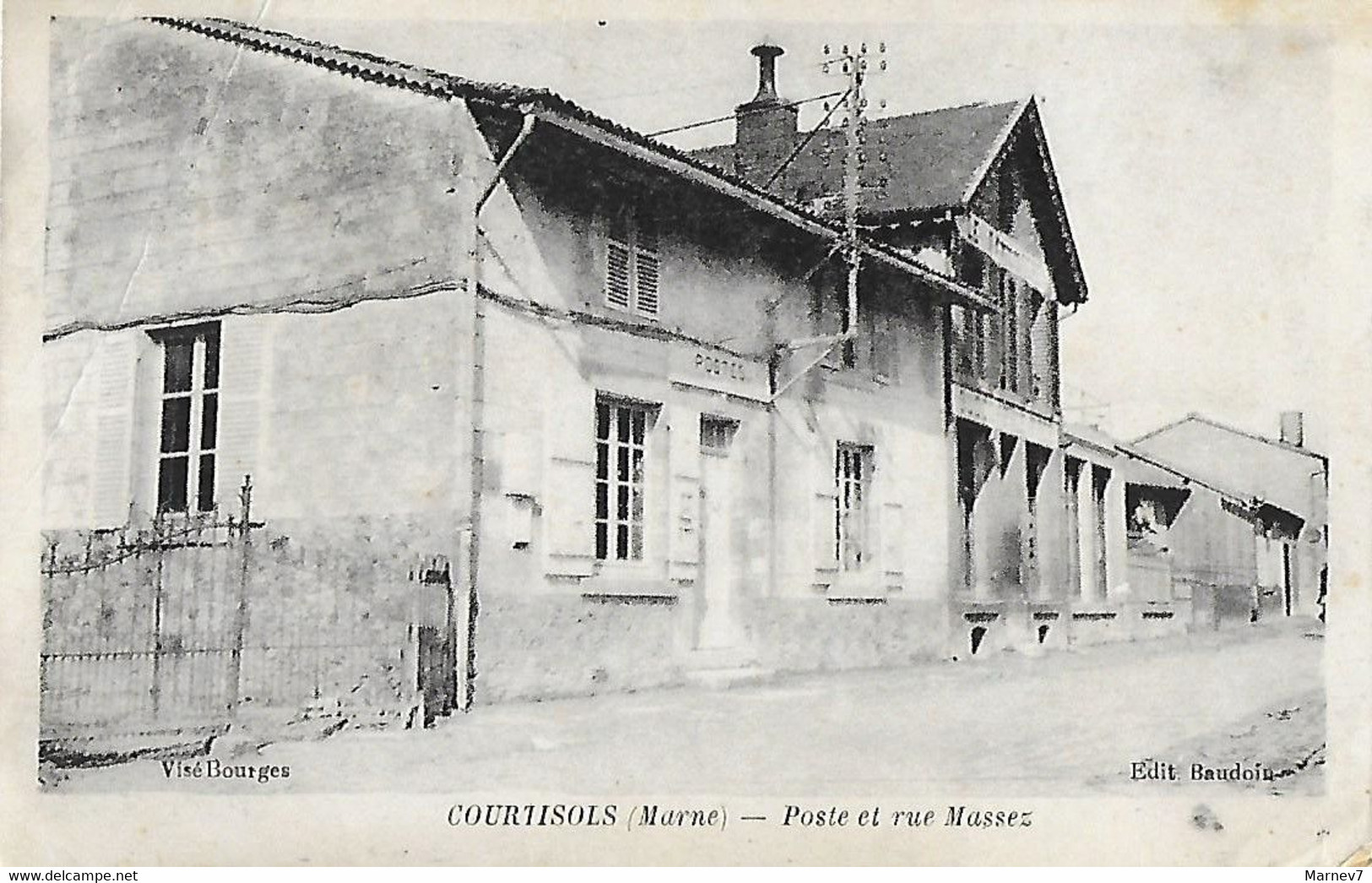 51 Marne - CPA - COURTISOLS - Poste Et Rue Massez - - Courtisols