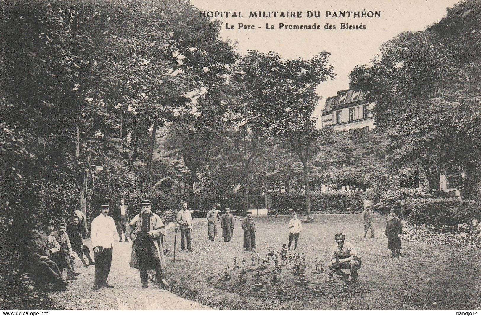 Paris - (75005) Hôpital Miltaire Du Panthéon ( Promenade Des Blessés )-  Scan Recto-verso - Weltkrieg 1914-18