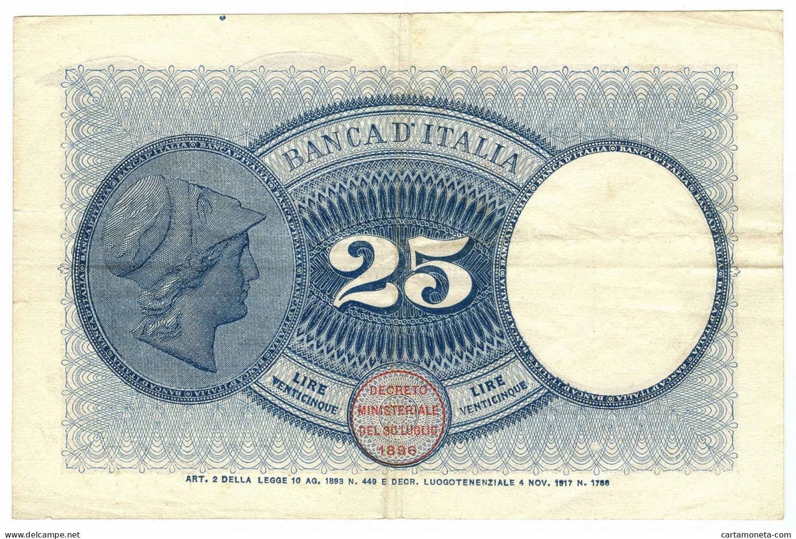 25 LIRE BANCA D'ITALIA AQUILA CON BANDIERA SABAUDA 01/07/1918 BB/SPL - Regno D'Italia – Other