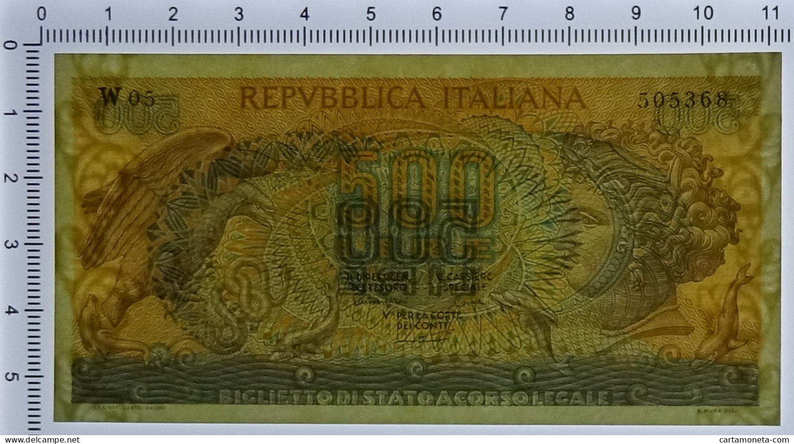 500 LIRE BIGLIETTO DI STATO ARETUSA SERIE SOSTITUTIVA W05 23/04/1975 QFDS - Otros & Sin Clasificación