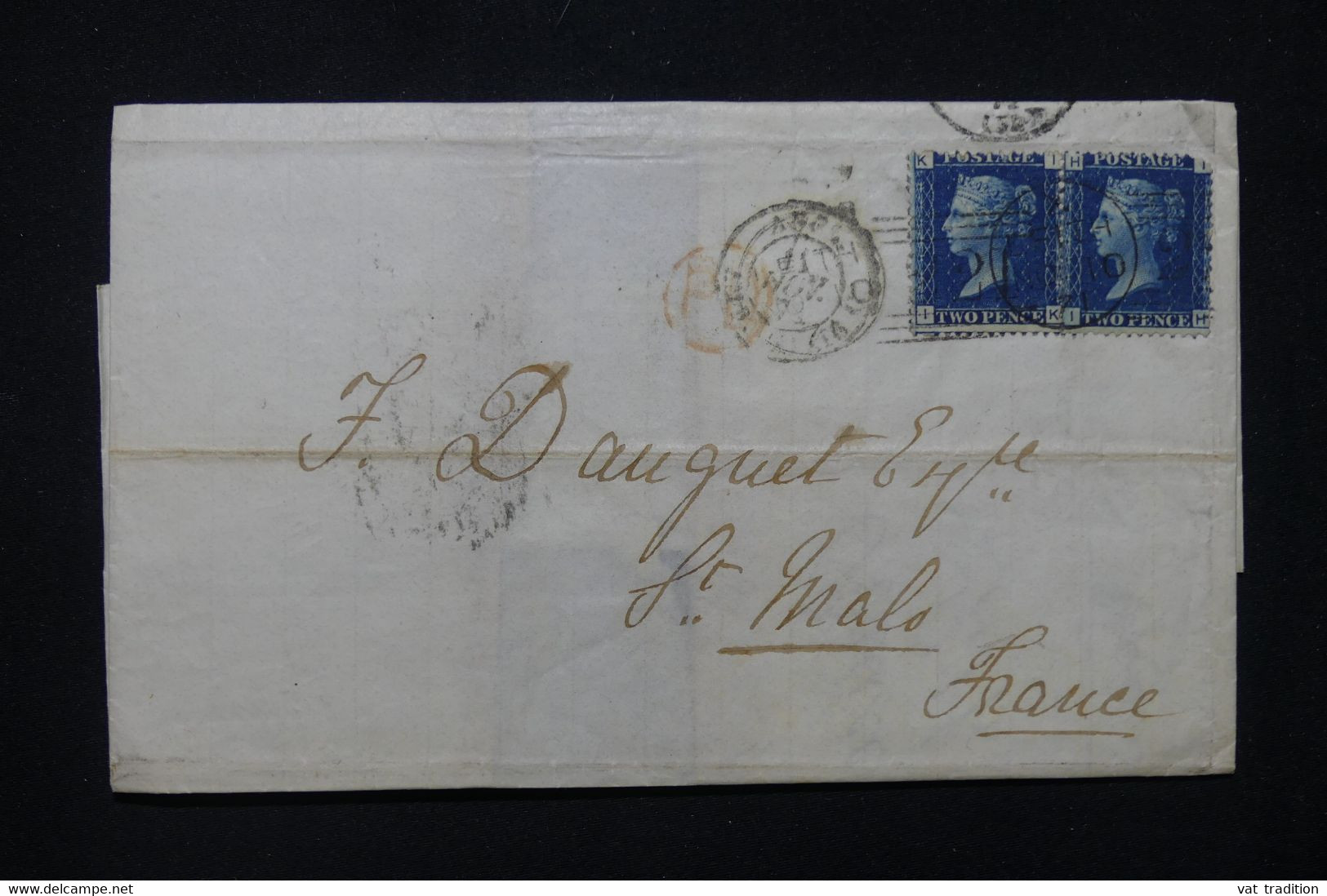 ROYAUME UNI - Type Victoria  2p. En Paire Sur Lettre Pour La France  - L 114488 - Lettres & Documents