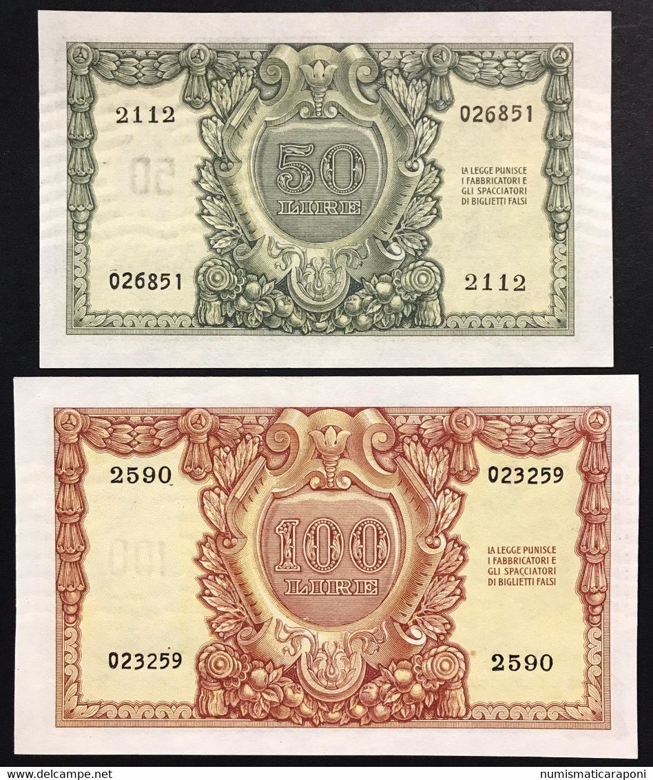 Italia Italy 50+100 Lire Italia Elmata 1951 Bolaffi Fds/q.fds  LOTTO 3427 - 50 Liras