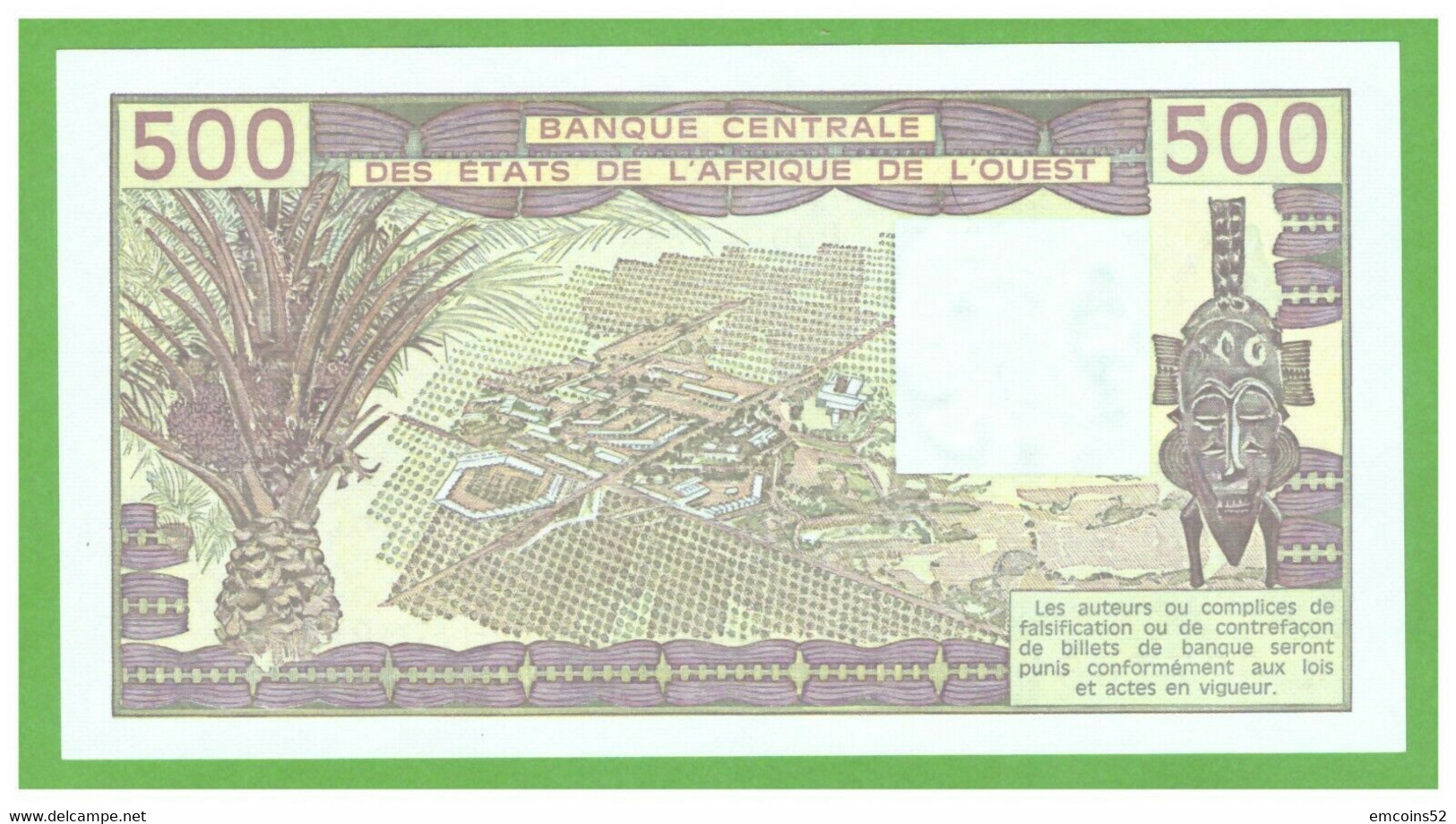 SENEGAL W.A.S. 500 FRANCS 1981  P-760Kcx   UNC - Sénégal