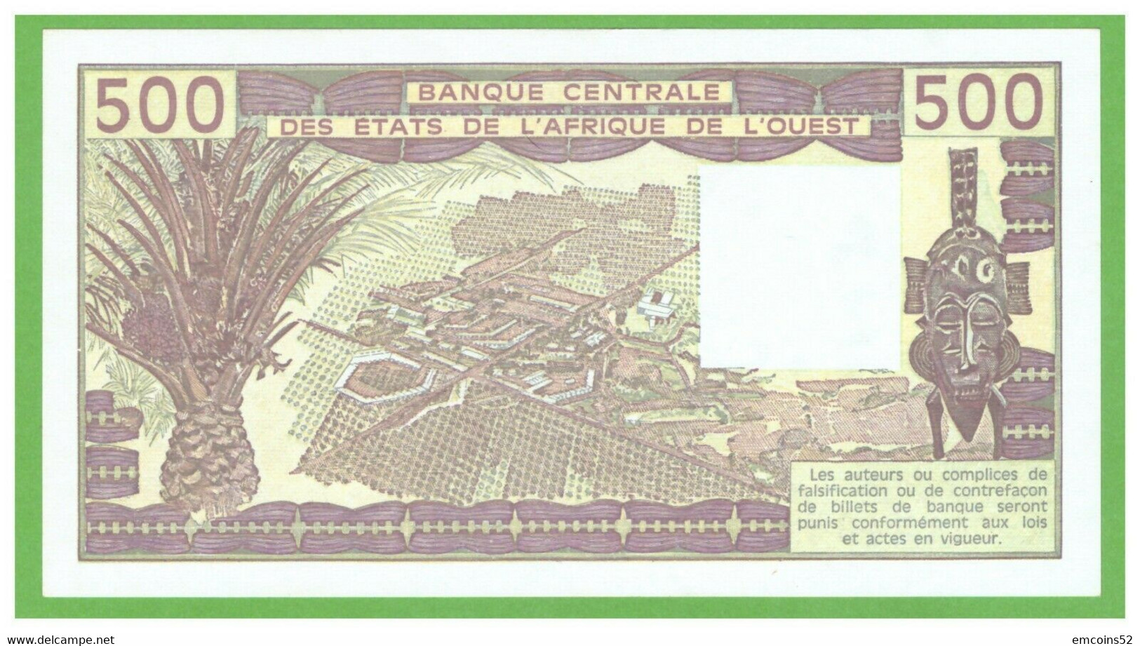 SENEGAL W.A.S. 500 FRANCS 1984  P-706Kg  UNC - Senegal