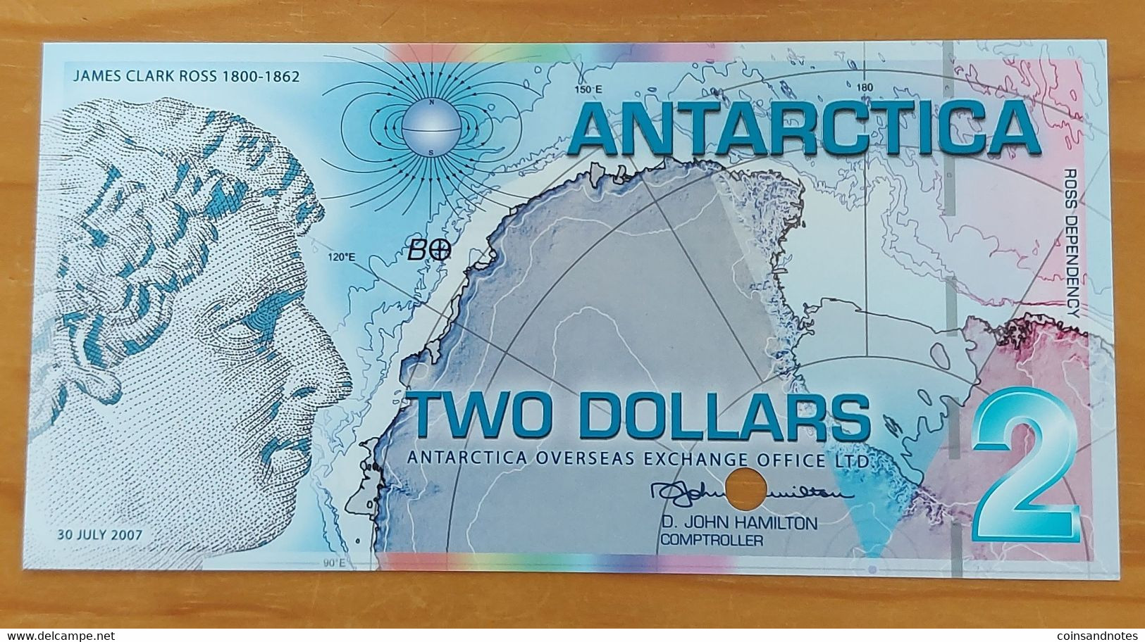 Antarctica (South Pole) 2007 - Two Dollars ‘James Clark Ross’ - UNC - Sonstige – Amerika