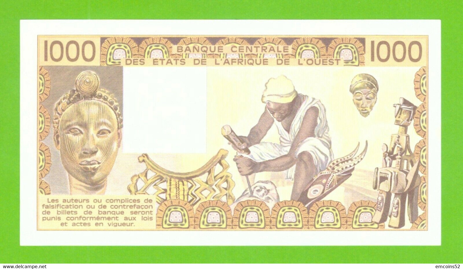 SENEGAL W.A.S. 1000 FRANCS 1981  P-707Kb  ABOUT UNC - Sénégal