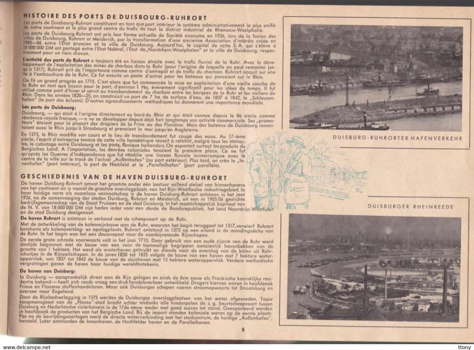 Rhénanie-du-Nord-Westphalie  Duisburg   Guide Touristique  En Plusieurs Langues !! édition 1956 Nombreuses Photos - Renania-Palatinat