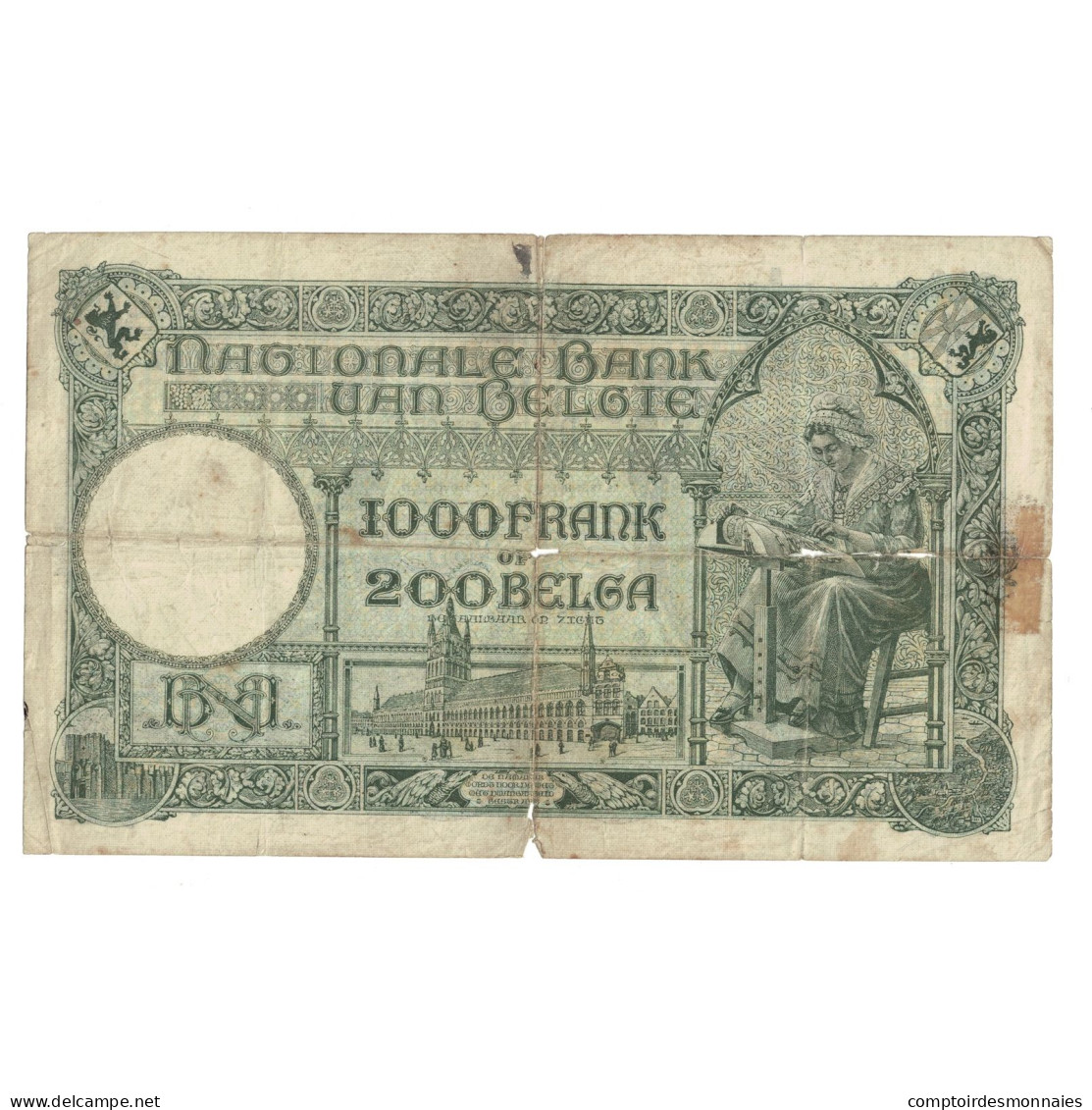 Billet, Belgique, 1000 Francs-200 Belgas, 1930, 1930-07-10, KM:104, B+ - 1000 Franchi & 1000 Franchi-200 Belgas